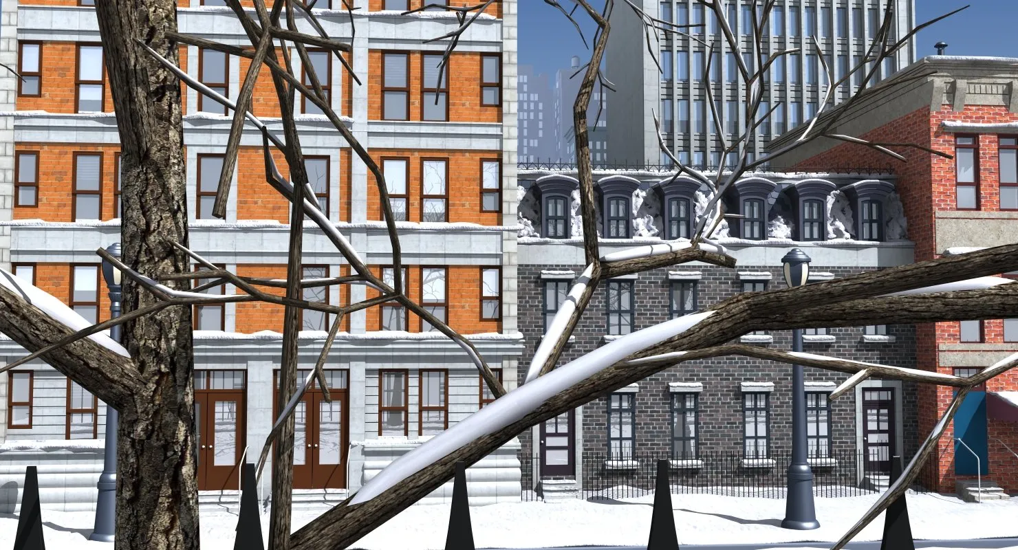 3D Street Day Snow