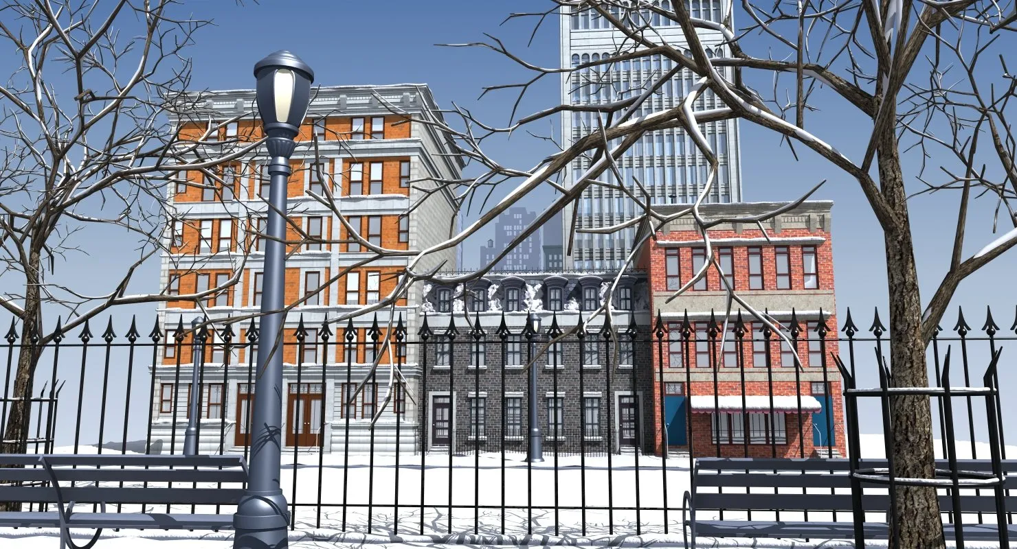 3D Street Day Snow