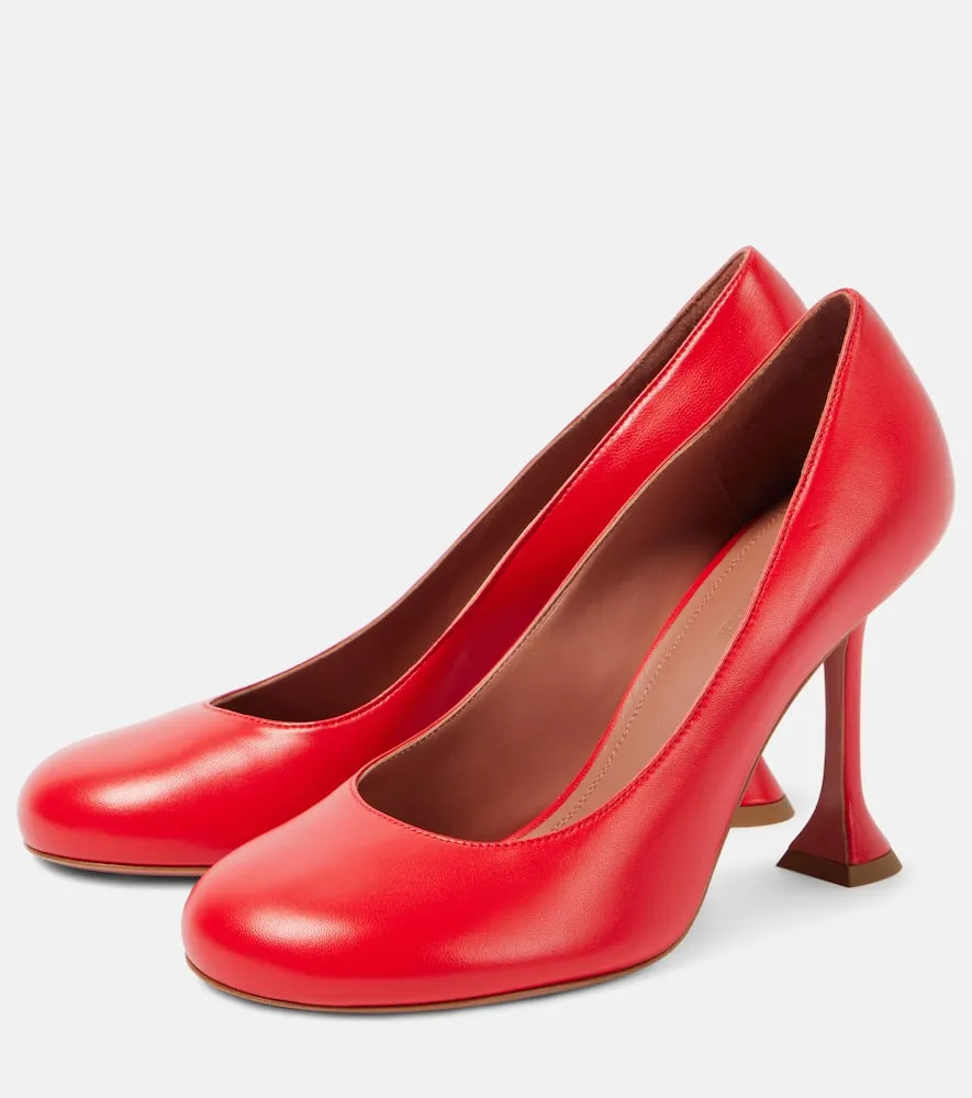 Amina Muaddi Iris 95 leather pumps