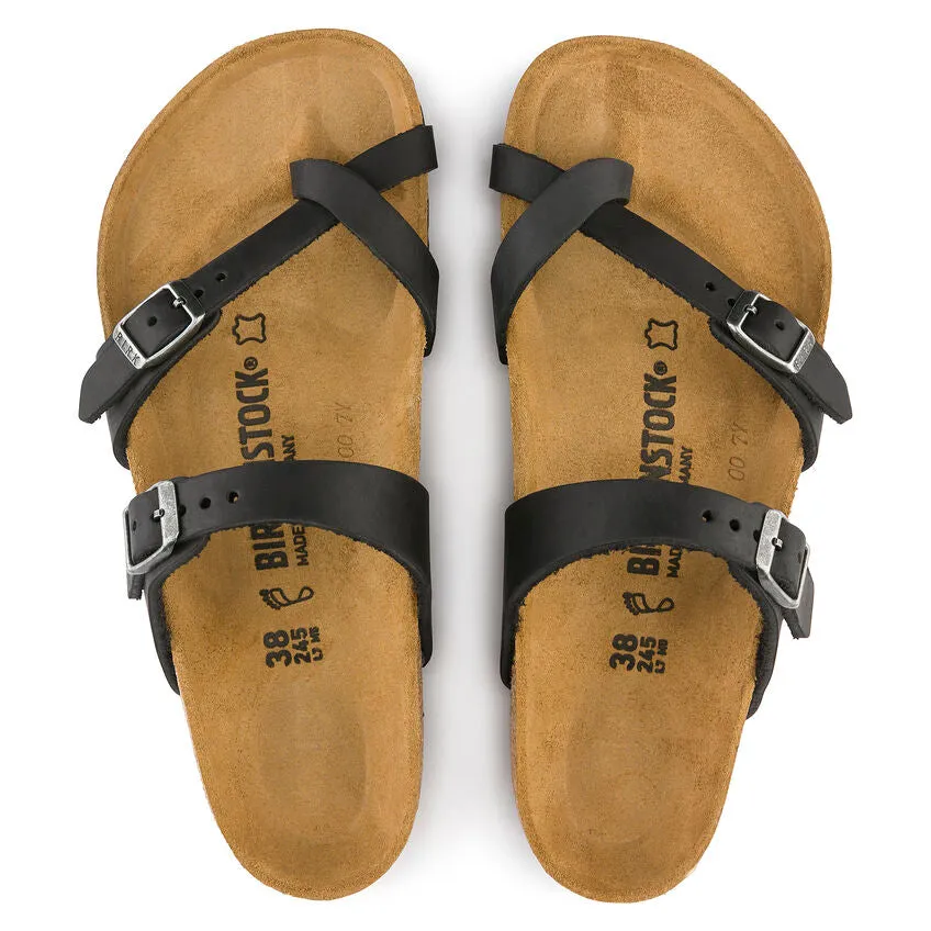 Birkenstock Women's Mayari Oiled Leather Sandal - Black 171481