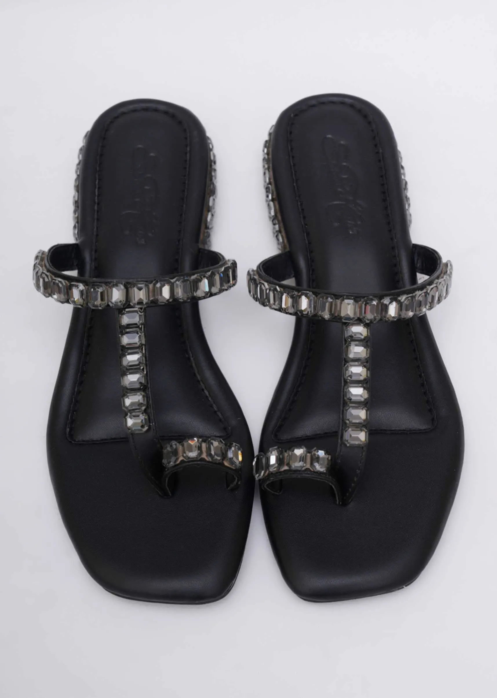 Black Sky Diamond Heels In Soft Faux Leather