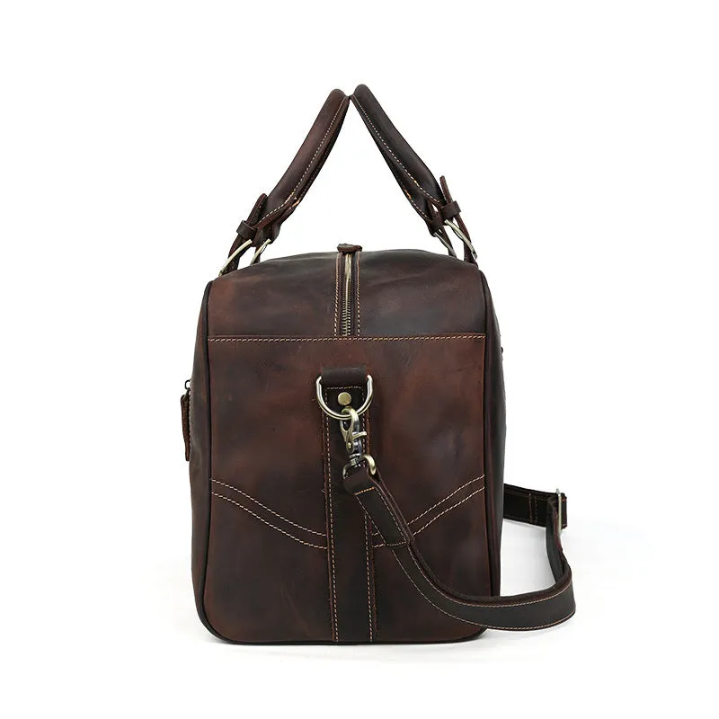 Christmas Gifts For Men Vintage Travel Bag Leather Duffel Bags Tote Shoulder Luggage Bags