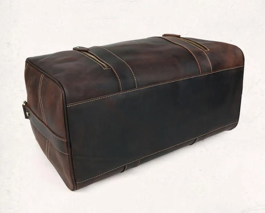 Christmas Gifts For Men Vintage Travel Bag Leather Duffel Bags Tote Shoulder Luggage Bags