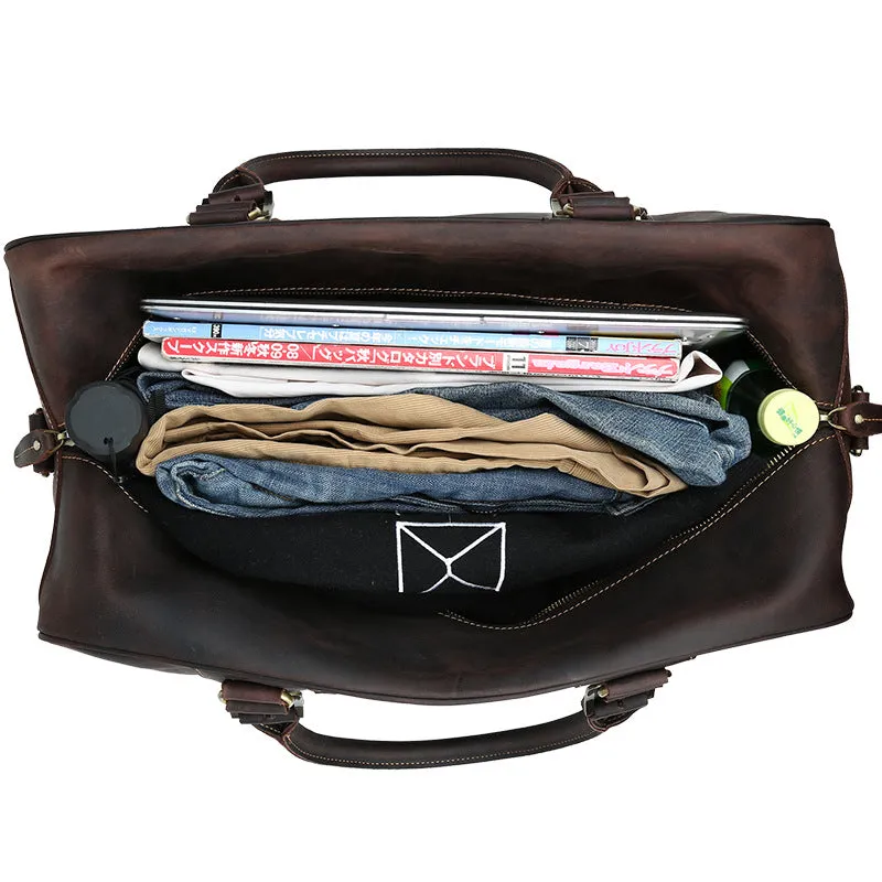 Christmas Gifts For Men Vintage Travel Bag Leather Duffel Bags Tote Shoulder Luggage Bags