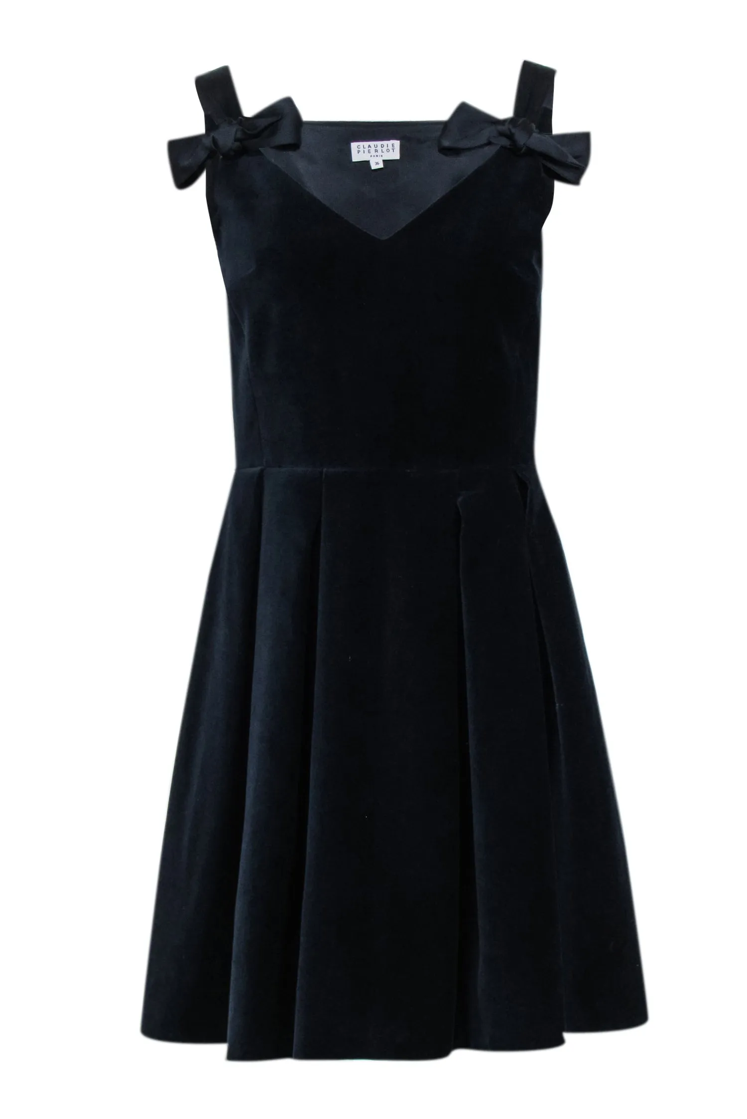 Claudie Pierlot - Navy Velvet Tie Strap Dress Sz 4