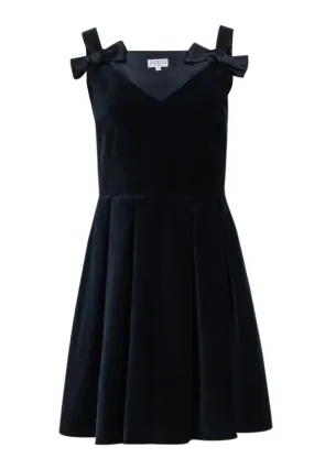 Claudie Pierlot - Navy Velvet Tie Strap Dress Sz 4