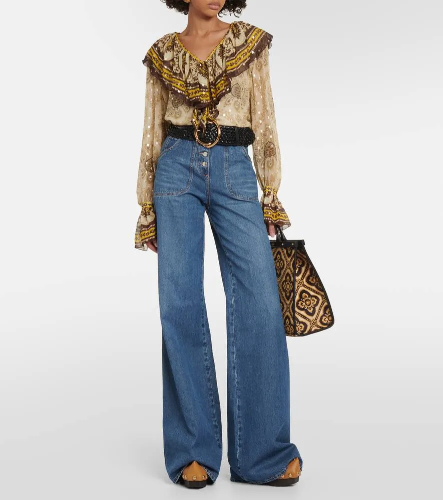 Etro 50 leather platform clogs