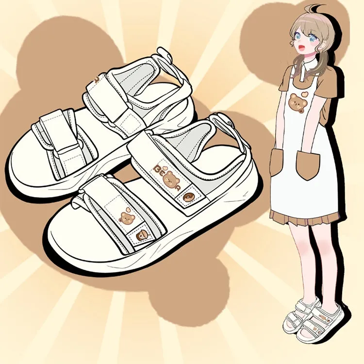 Korean Style Cute Velcro Sports Sandals