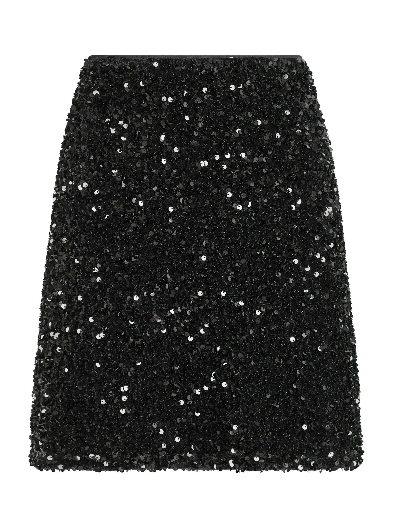 Miva Velvet Sequins Skirt - Black