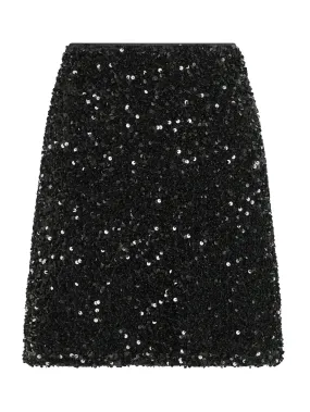 Miva Velvet Sequins Skirt - Black