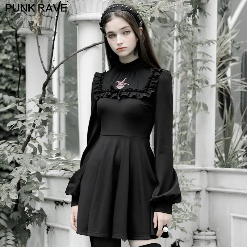 OPQ-874LQF Clown print collect  waist dress