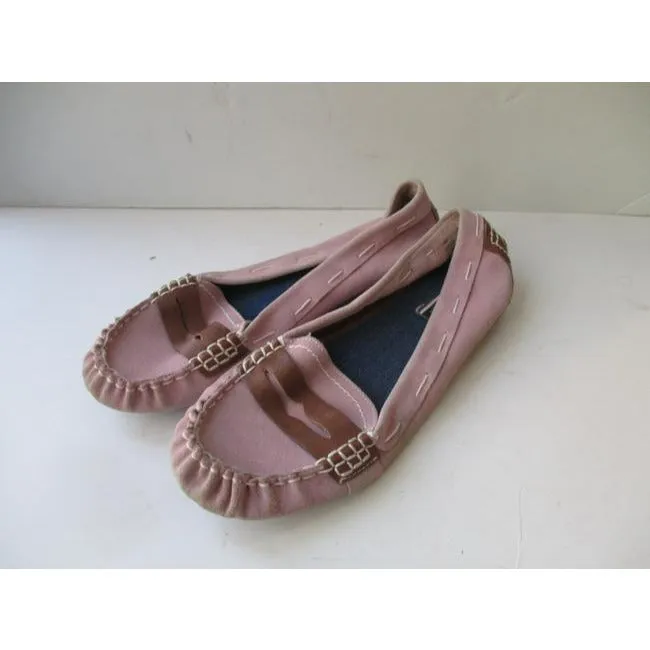 Tommy Hilfiger Pink Suede Leather Upper Penny Loafer Flats Size Us