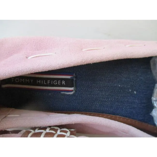 Tommy Hilfiger Pink Suede Leather Upper Penny Loafer Flats Size Us