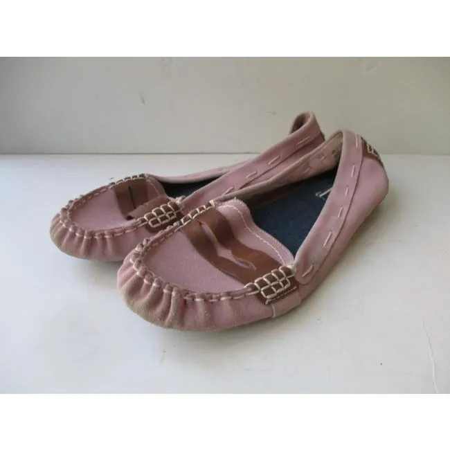 Tommy Hilfiger Pink Suede Leather Upper Penny Loafer Flats Size Us