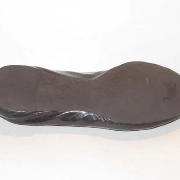 Tory Burch Black and Cobalt Blue Patent Leather Flats