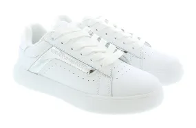 Versace Jeans Couture White/Silver Court Fashion Lace Up Sneakers-