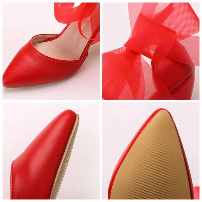 Women Closed Toe High Heel Sandals Bridal Wedding Shoes For Bride Ankle Strap