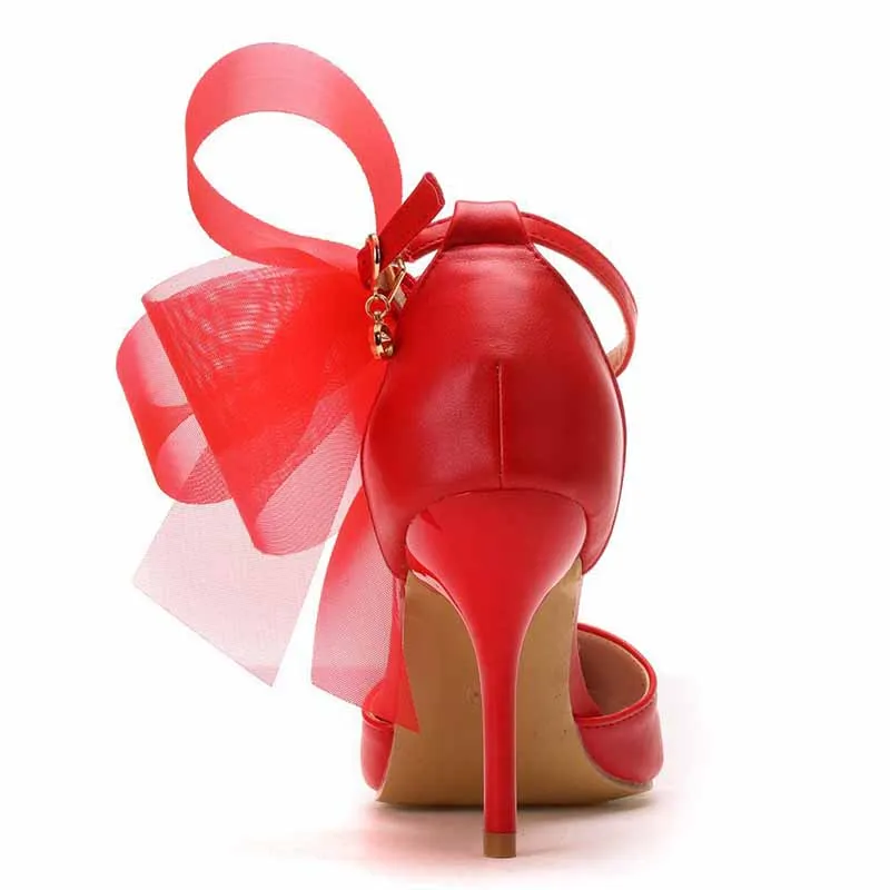 Women Closed Toe High Heel Sandals Bridal Wedding Shoes For Bride Ankle Strap