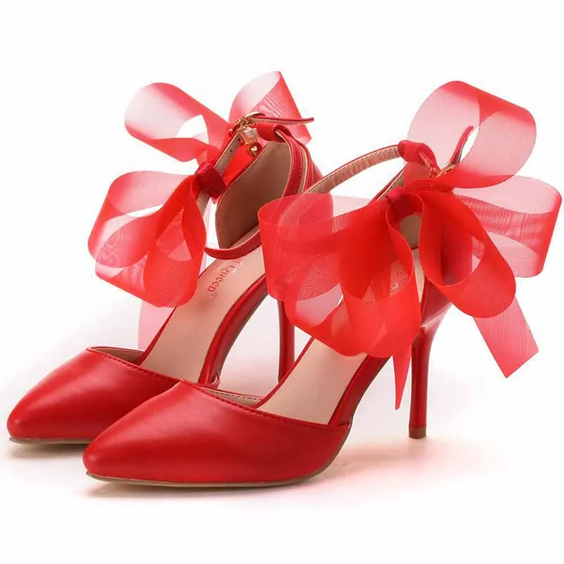 Women Closed Toe High Heel Sandals Bridal Wedding Shoes For Bride Ankle Strap