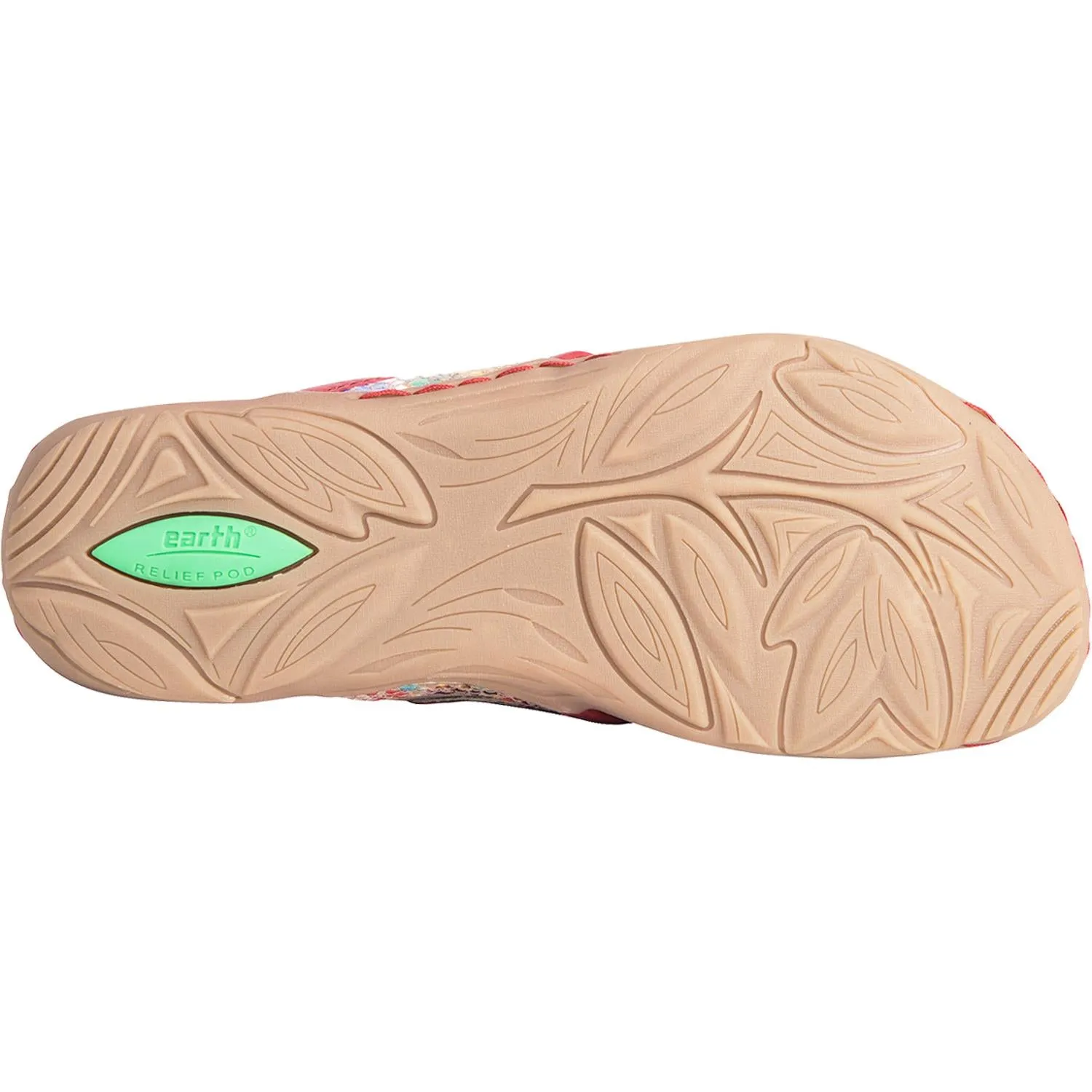 Women's Earth Maya Red Floral Print Leather